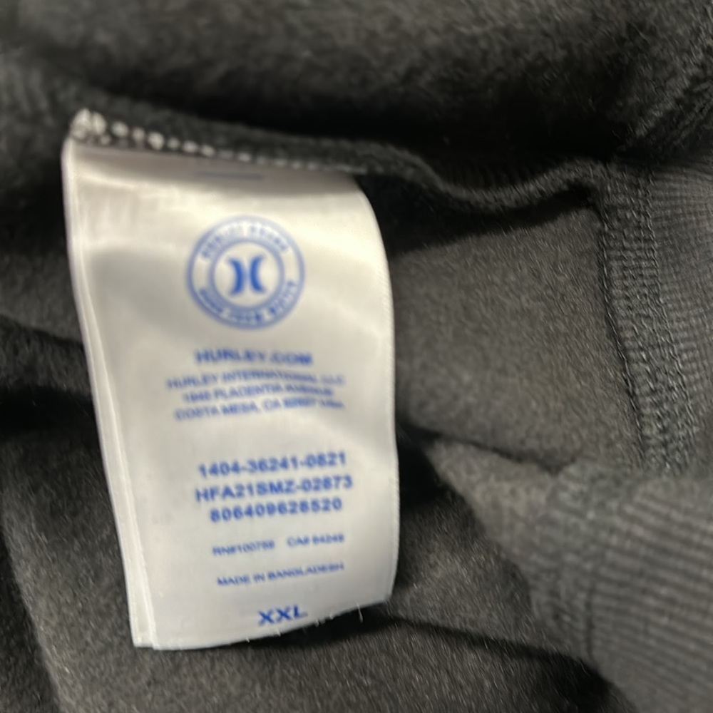 Hurley Black Hoodie Sweatshirt XXL - Picture 4 of 5